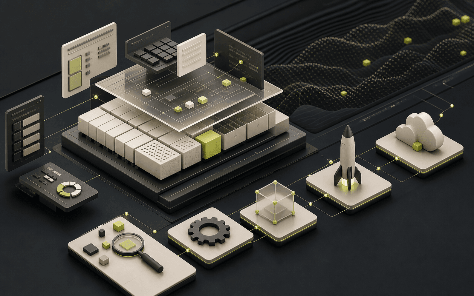 Abstract modular software architecture and implementation stages